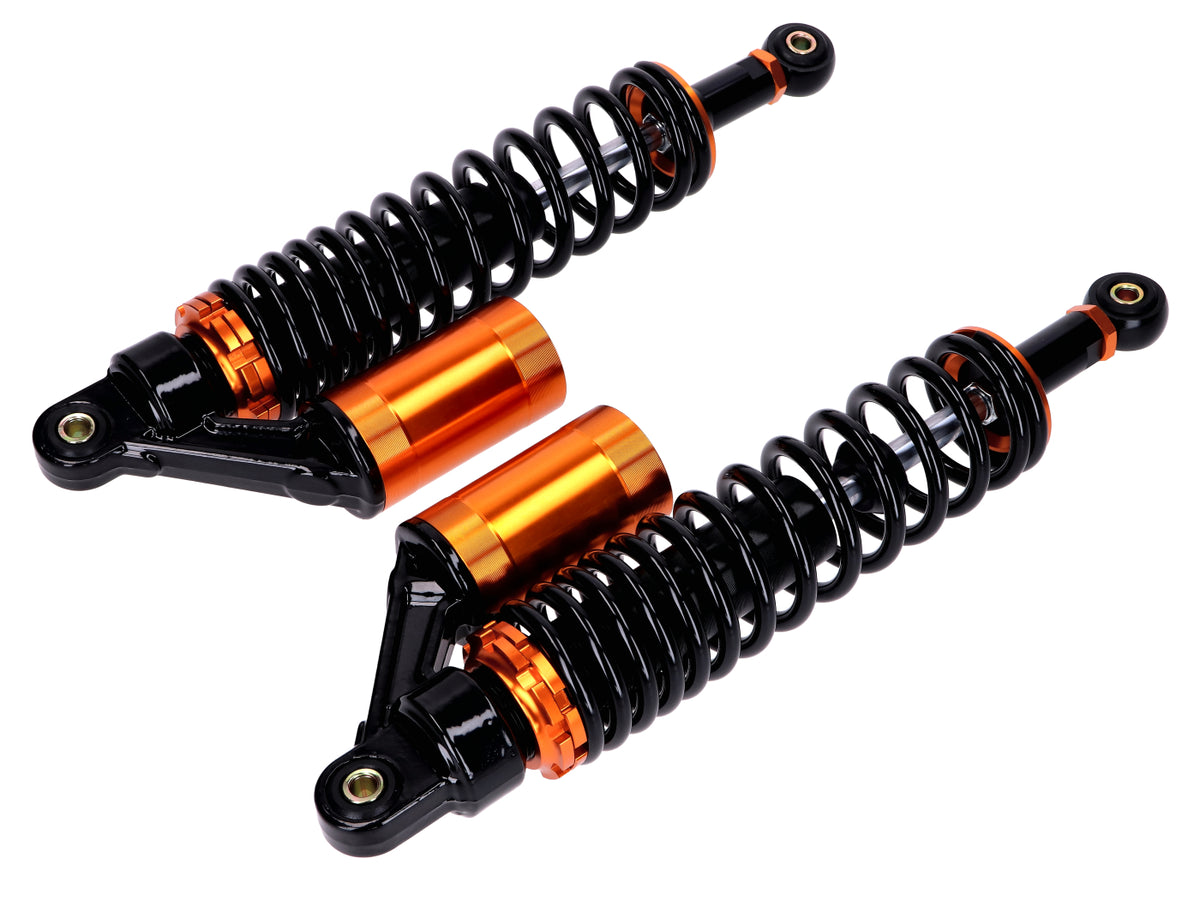 Jeu d´amortisseurs à gaz 360mm réglables noir / cuivre pour Simson KR51/2, S50, S51, S70, SR4-3, SR4-4, SR50, SR80