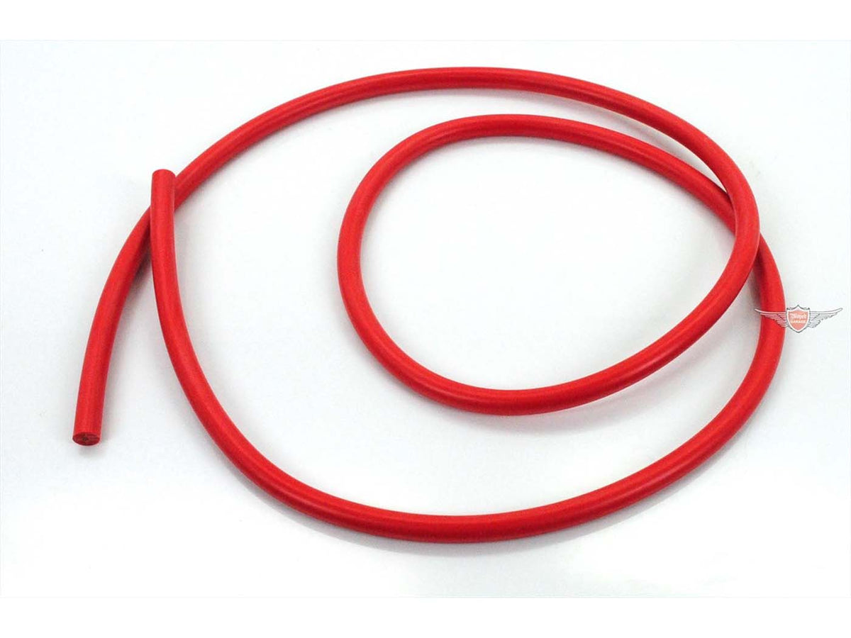 Câble d´allumage 1m silicone rouge D=7mm pour Zündapp, Kreidler, Hercules, Puch, KTM, DKW, mobylette, cyclomoteur, scooter, moto