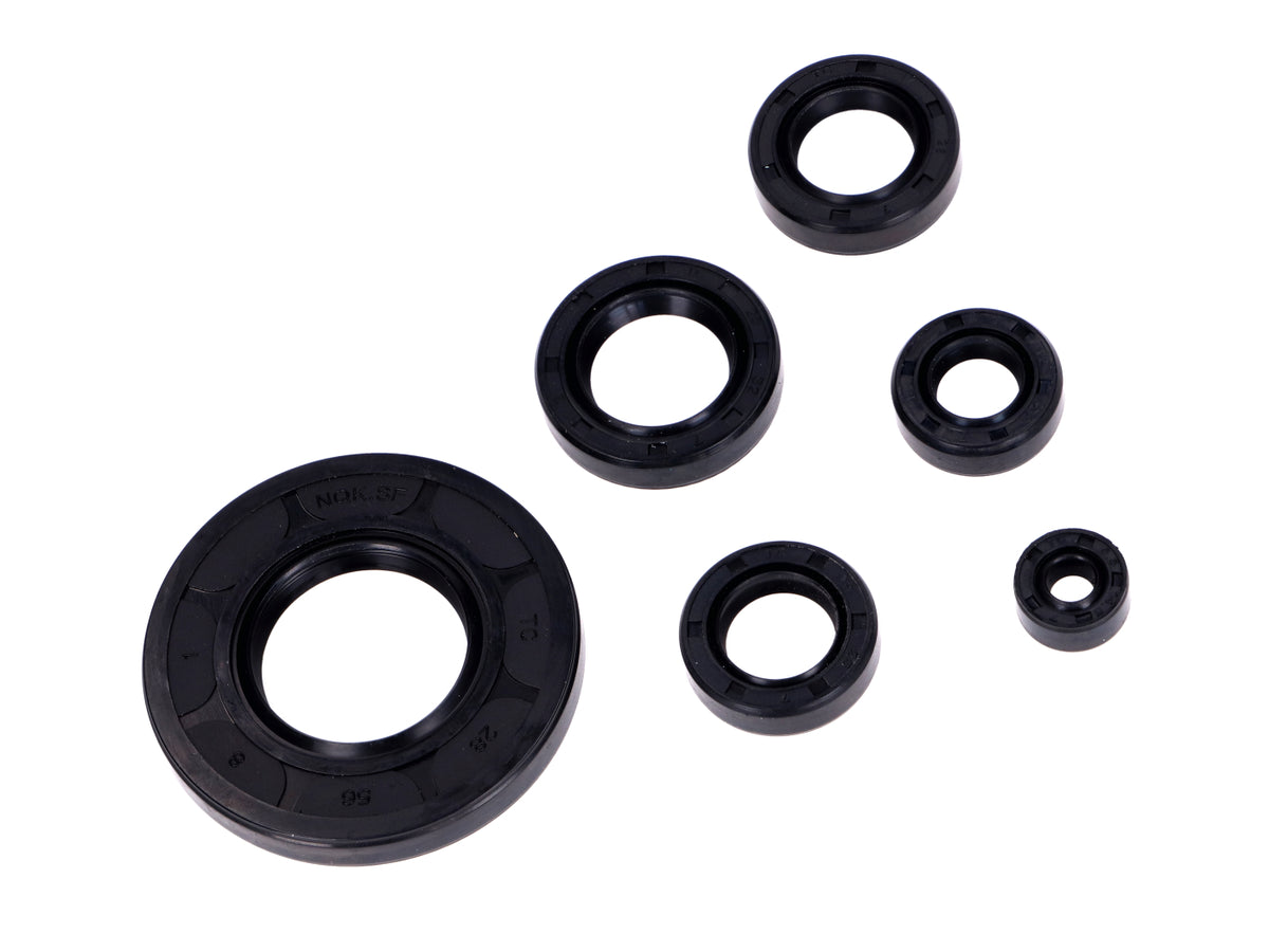 Jeu de 6 joints d´arbre noir pour Honda MT 50, MB 50 Mokick