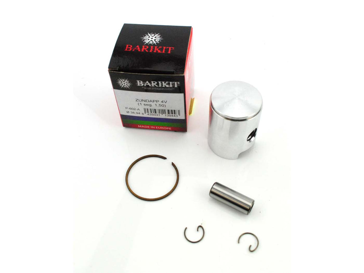 Jeu de pistons Barikit acier 38,95mm pour Zündapp CS, CX, Hai, GTS, C 50 Sport, ZD, ZL, ZS