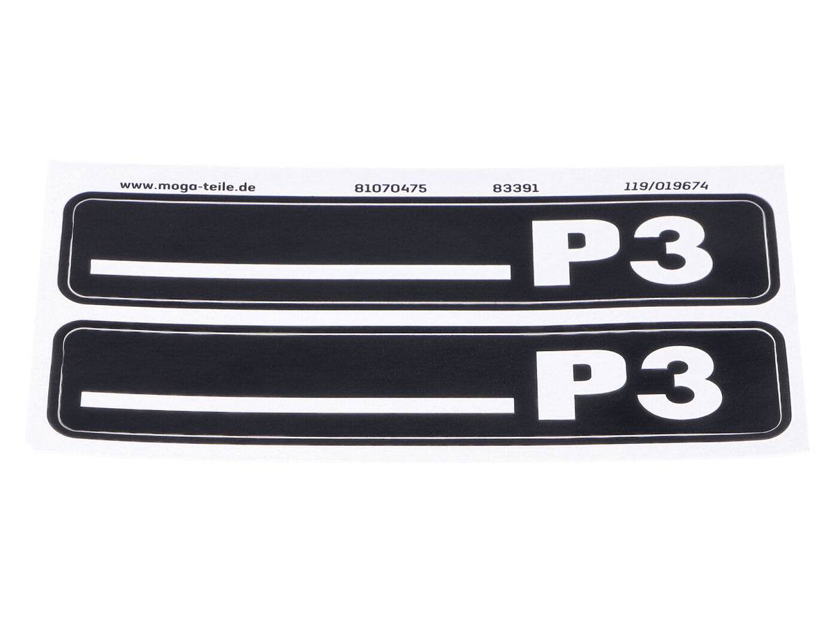 Jeu d´autocollants 105mm x 21mm pour Hercules Prima 3