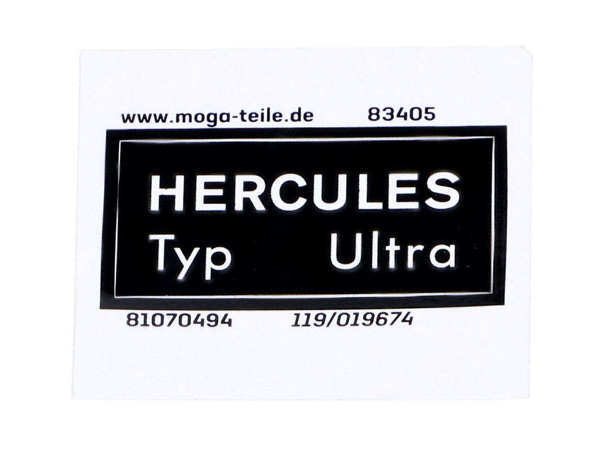 Autocollant cadre MOGA large env. 40mm haut 19mm pour Hercules K 50 type Ultra