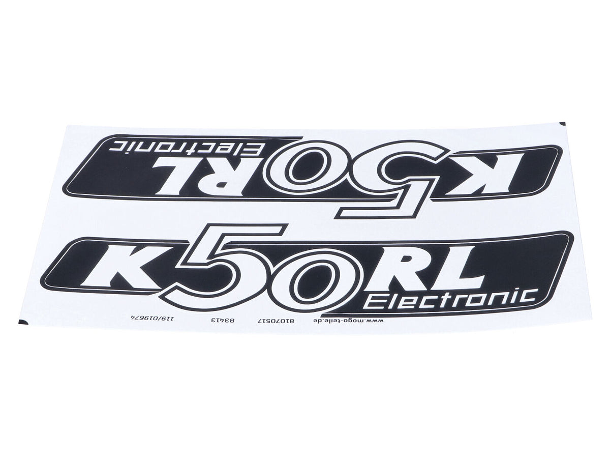 Jeu d´autocollants MOGA 2 pièces 160mm x 40mm pour Hercules K 50 RL Electronic