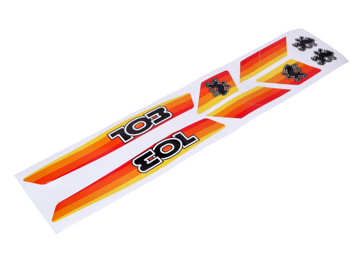 Jeu d´autocollants 8 pièces orange pour Peugeot 103