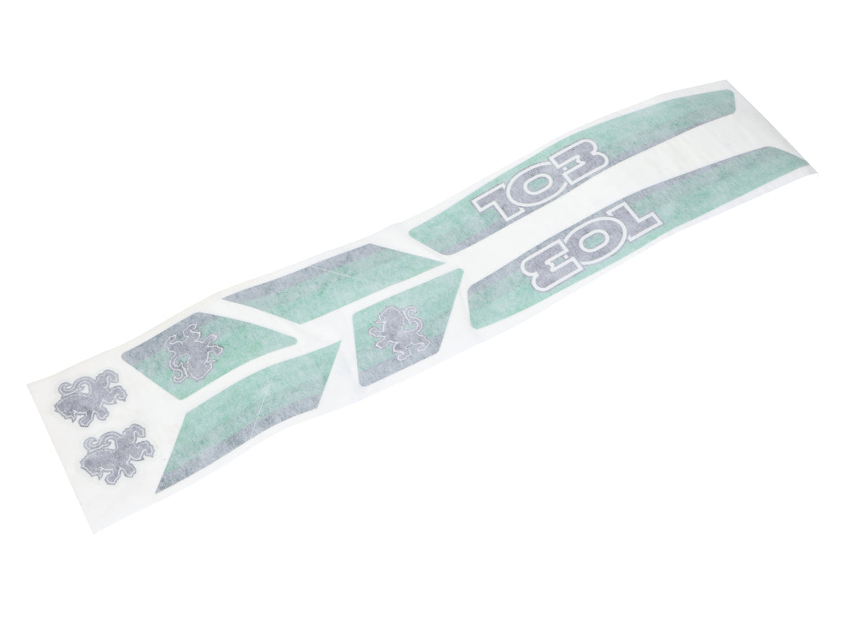Jeu d´autocollants 8 pièces vert pour Peugeot 103