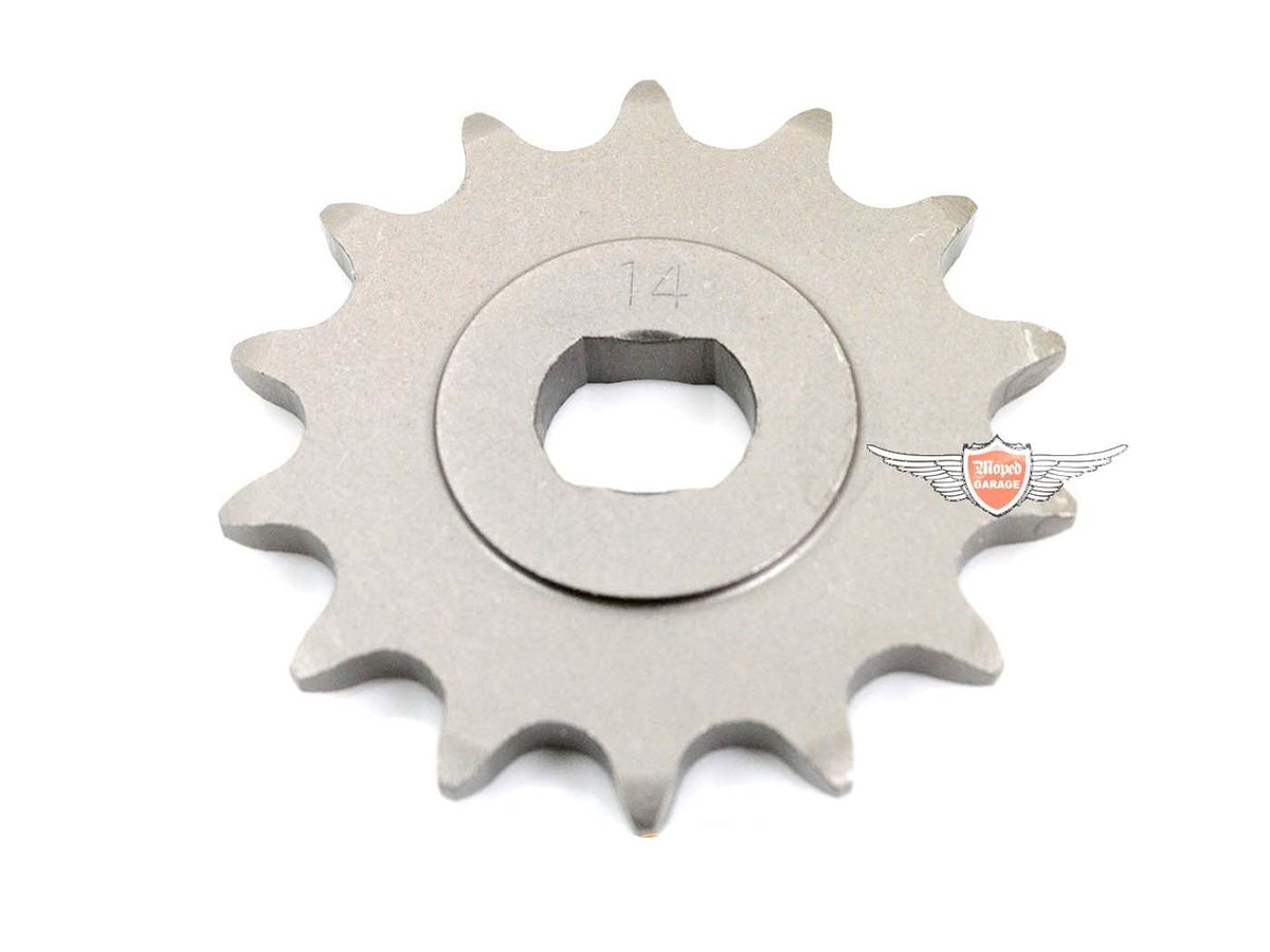 Pignon renforcé 14 dents pour Hercules Prima 1, 2, 3, 4, 5, 6, M, KTM, DKW 504, 505/1A, 505/1 BX, 505/IC, 506, MK, Sachs 50/3, 50/4