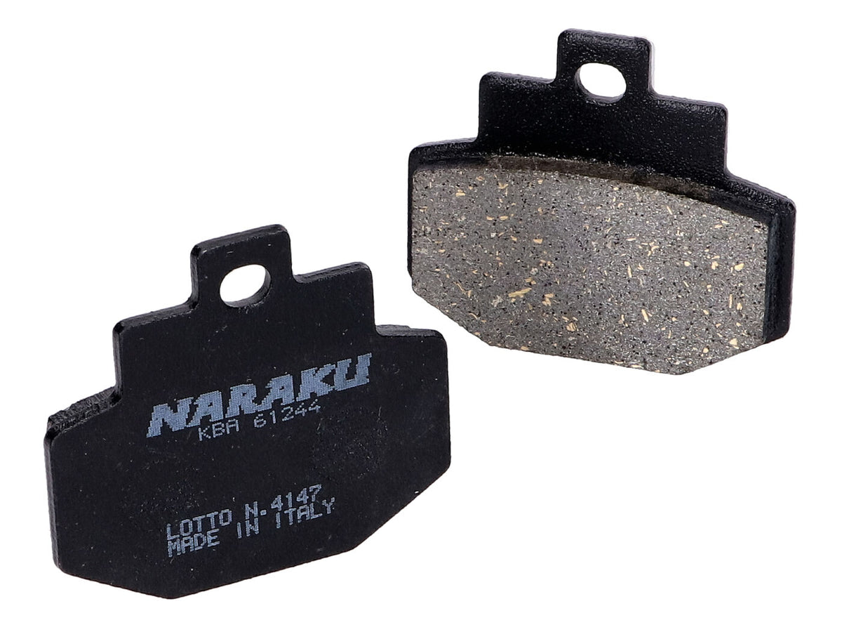 Plaquettes de frein Naraku organique pour Benelli, Gilera DNA 125, 180, Runner 125, 200, Piaggio, Vespa GT, GTS, GTV