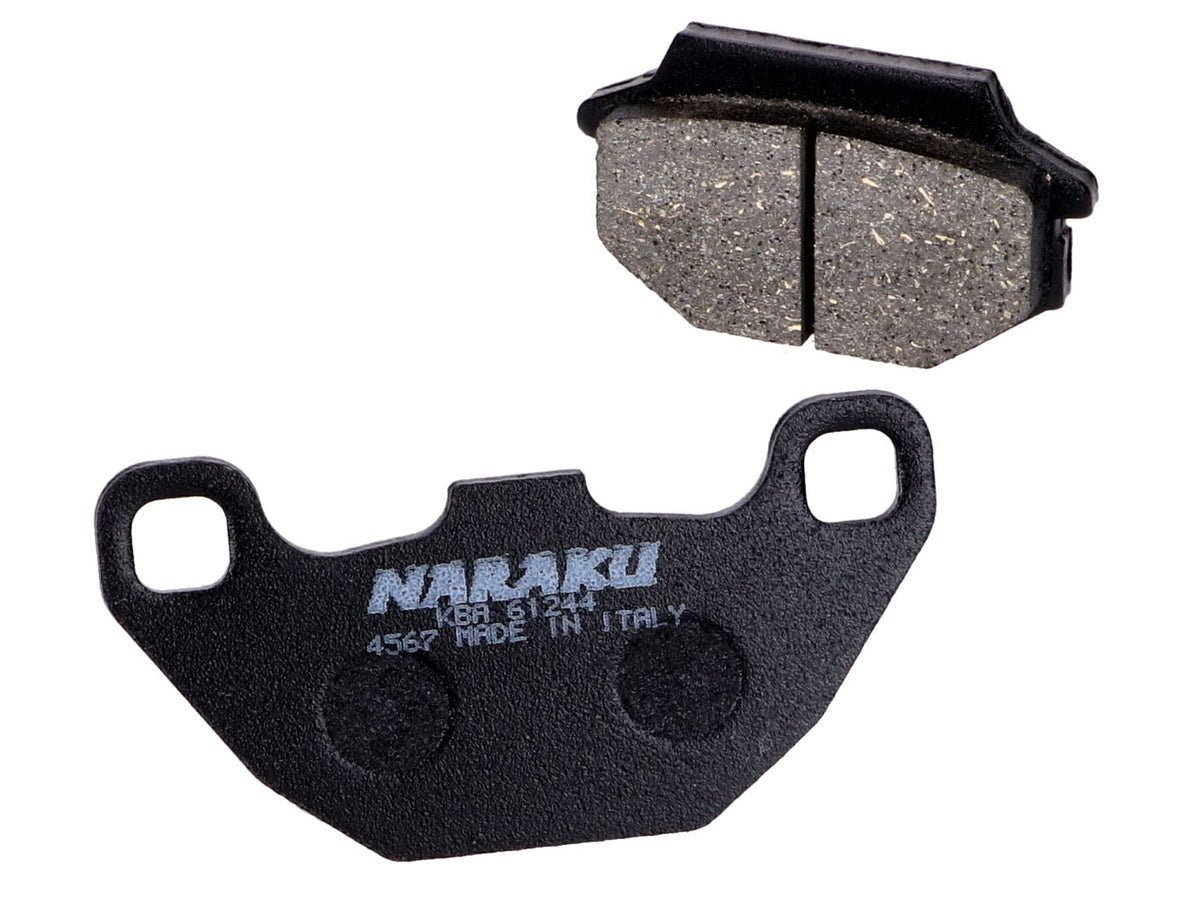 Plaquettes de frein Naraku organique pour Kymco Agility, MXU, People S, DJ, Super 8, SYM