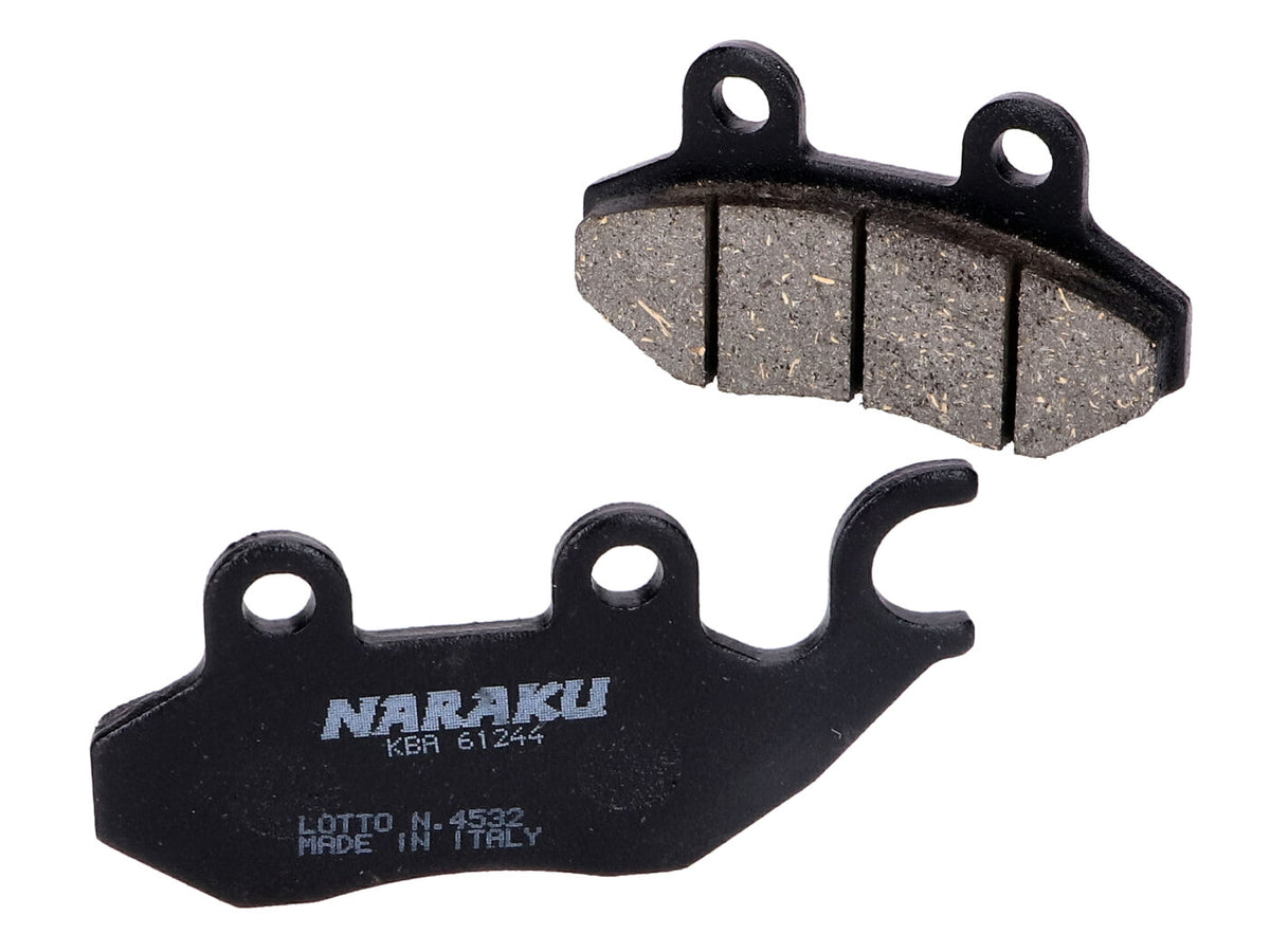 Plaquettes de frein Naraku organique pour PGO, SYM, TGB, Peugeot