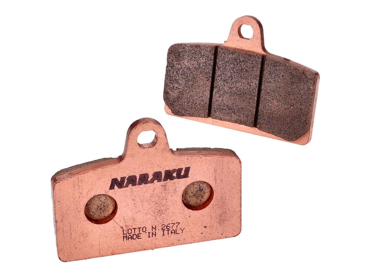 Plaquettes de frein Naraku synthétique pour Aprilia RS, RS4, Derbi GP1, GPR, MH KN1, KN2, R