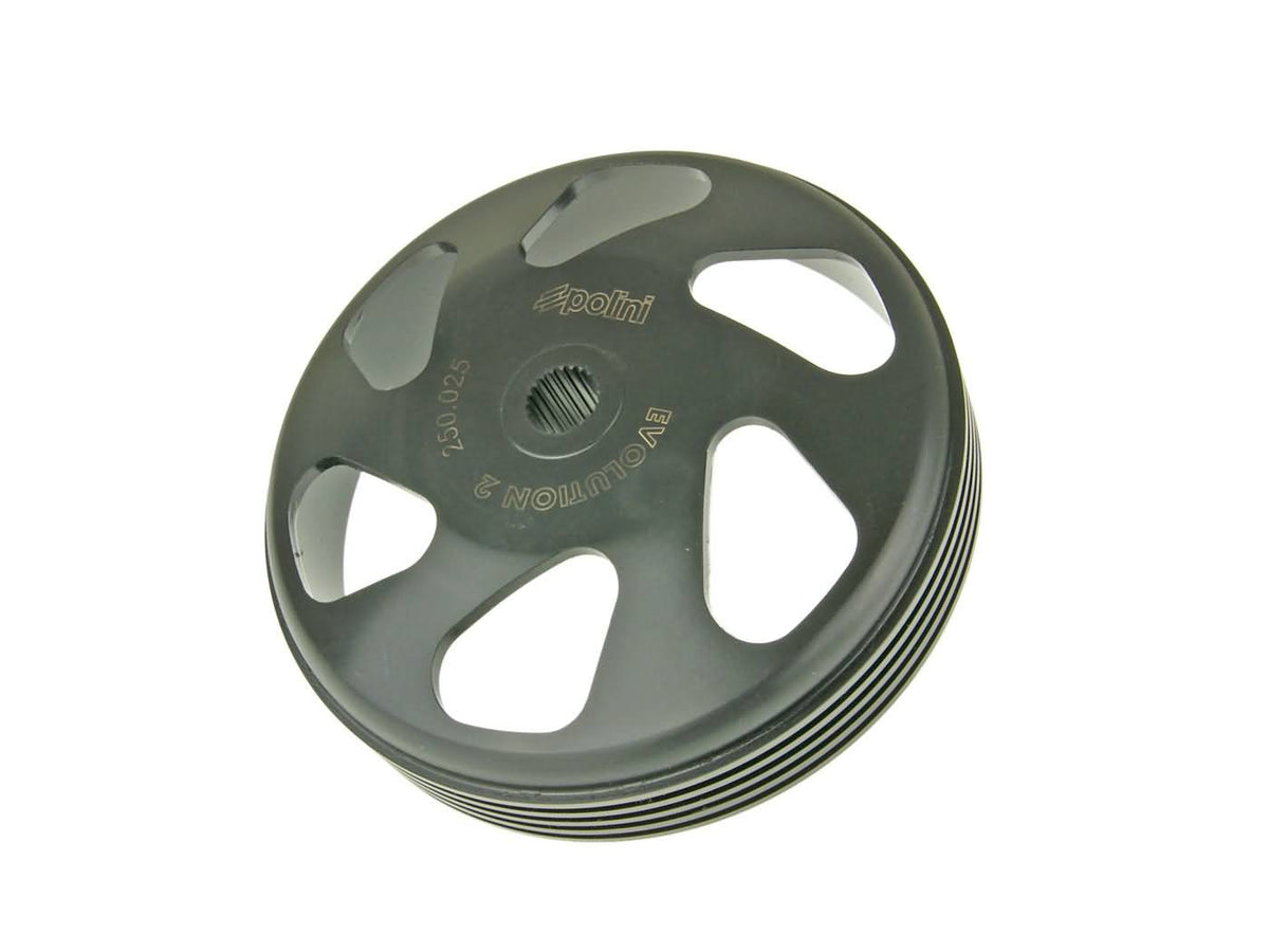Cloche dôembrayage Polini Speed Bell Evolution 2 107mm pour Piaggio, Peugeot, Kymco, SYM, GY6