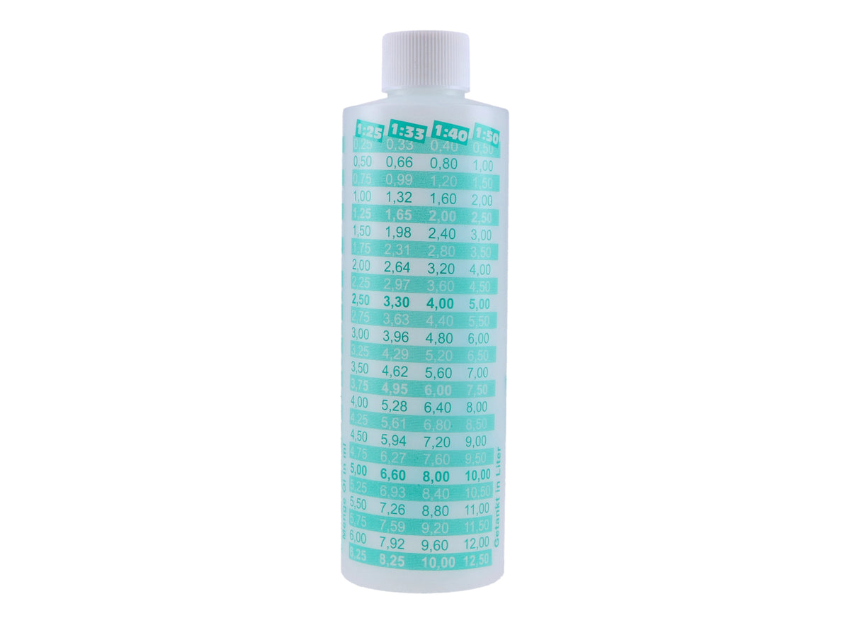 Bouteille de mélange d´huile 2T / bouteille de mesure d´huile Schmitt 250ml turquoise 250ml