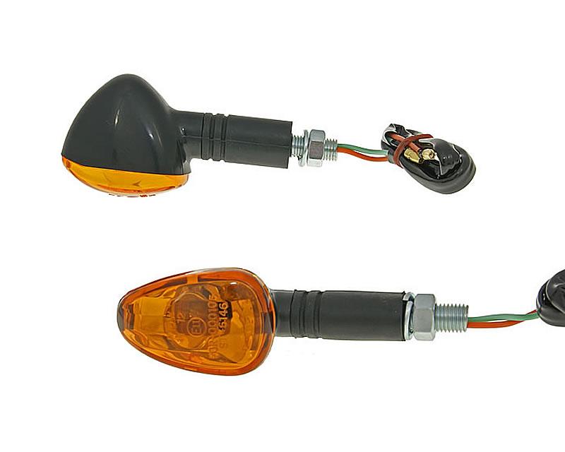Clignotant M10 noir Doozy orange, long