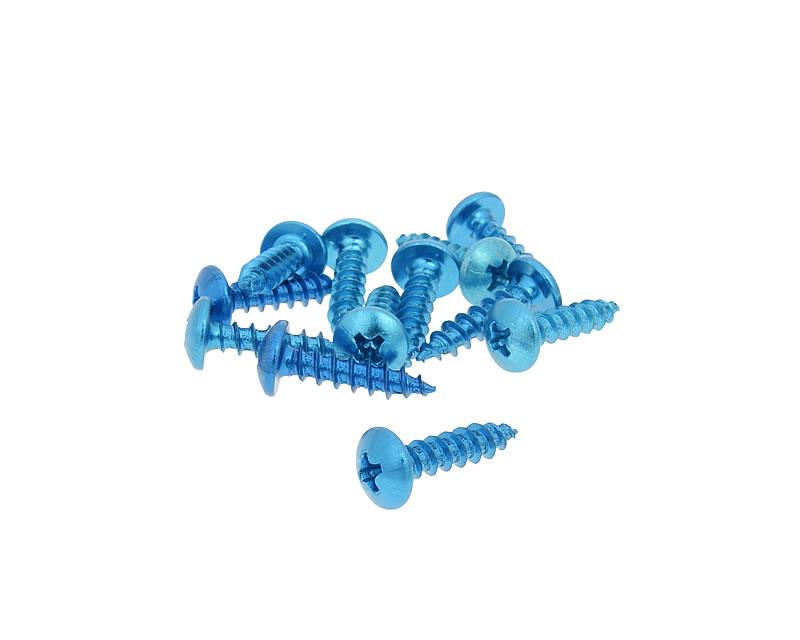 Jeu de vis 12 pièces revêtement bleu - 5x20