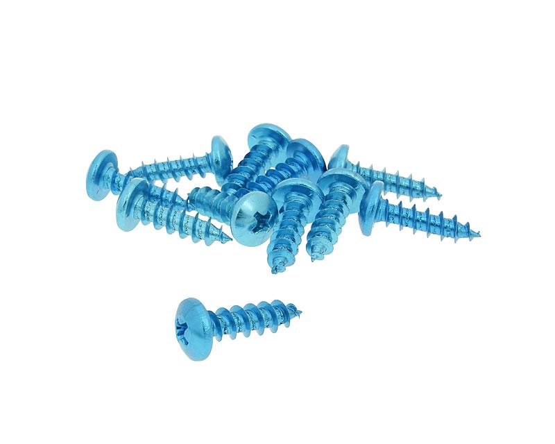 Jeu de vis 12 pièces revêtement bleu - 6x20