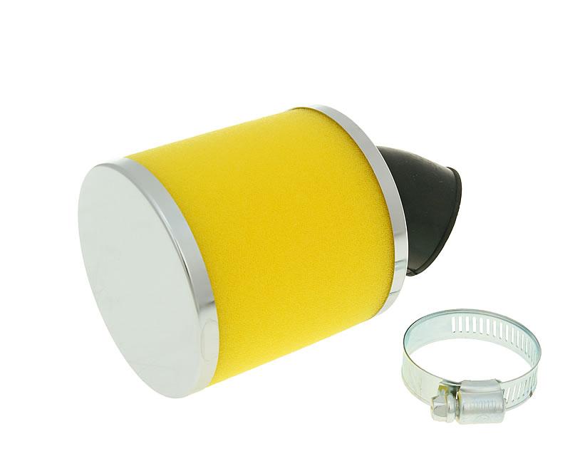 Filtre à air Big Foam 28-35mm coudé jaune