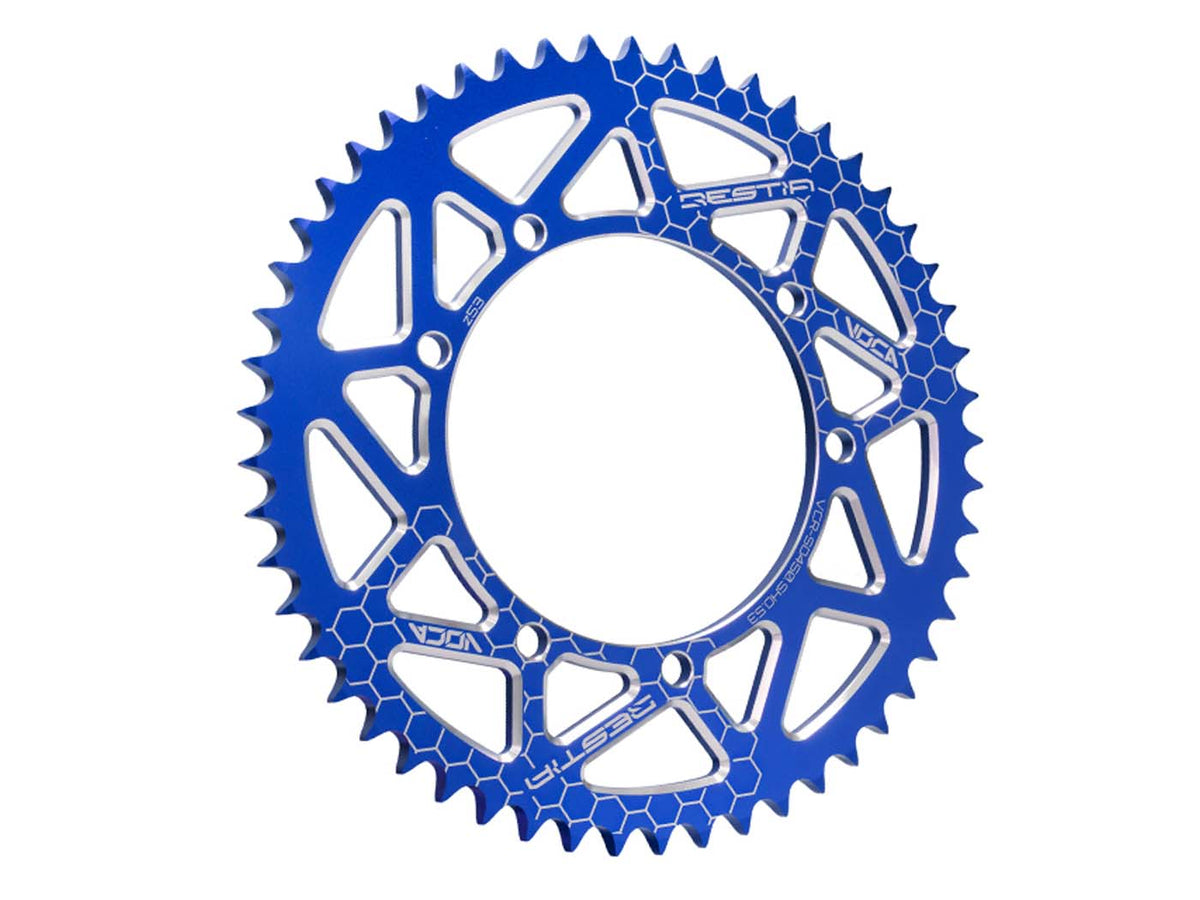 Pignon Voca CNC 53 dents 428 bleu pour Sherco Enduro, SM