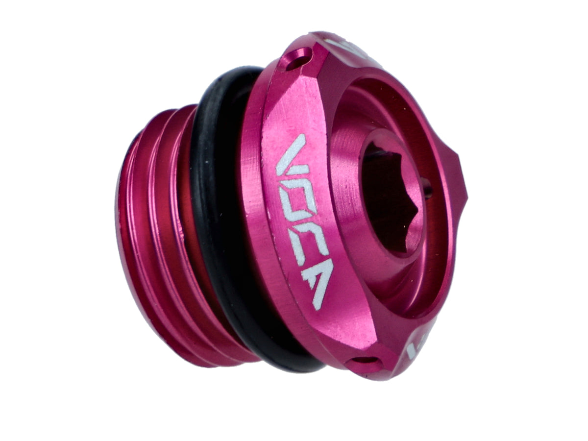 Bouchon de remplissage d´huile VOCA V2 CNC rose pour Derbi EBE, EBS, D50B