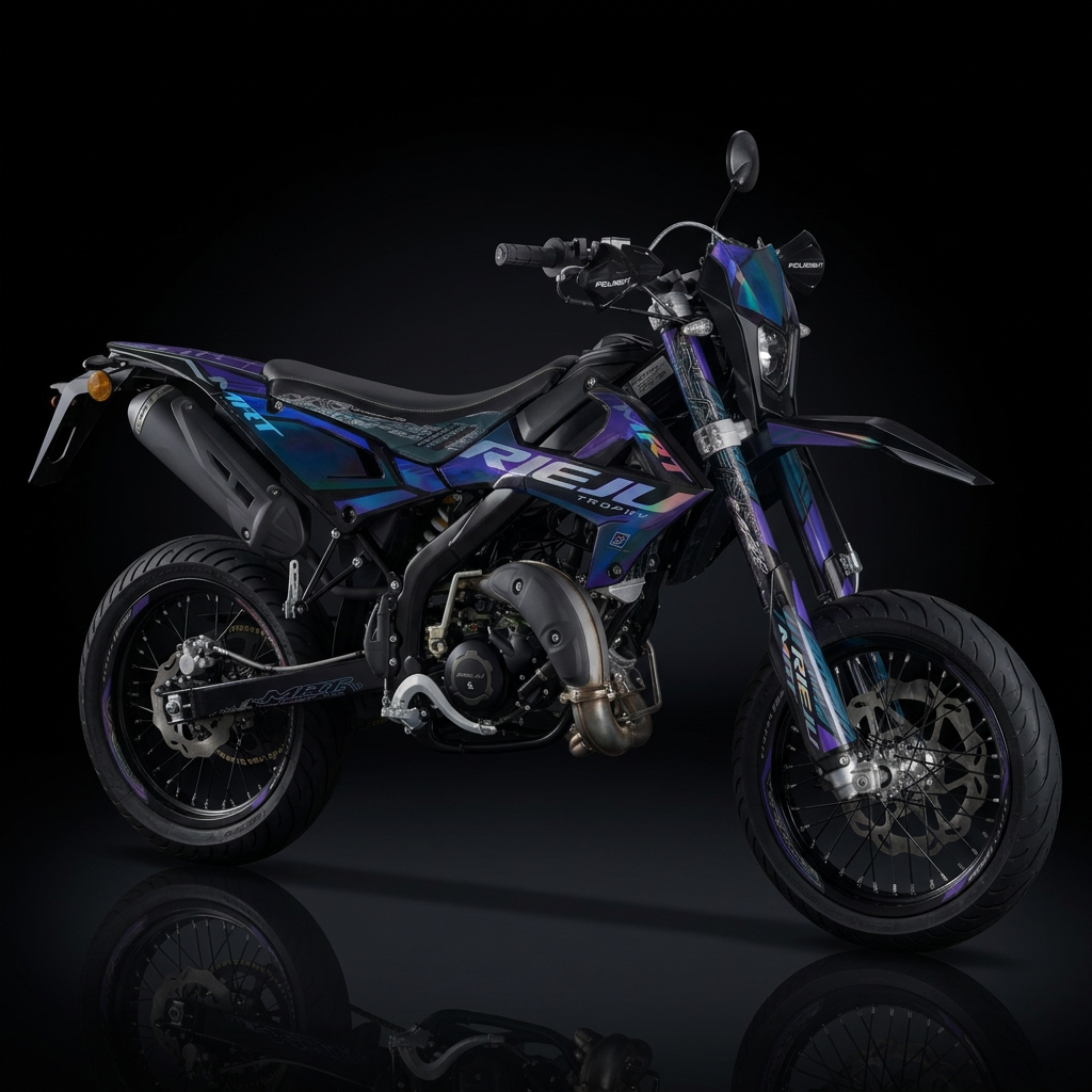 Moto sur fond noir