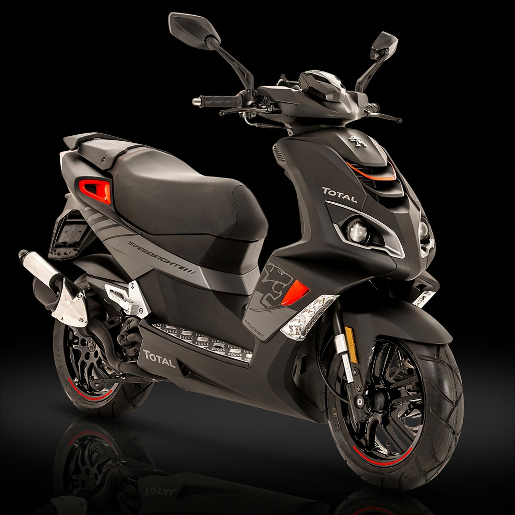 Peugeot Speedfight sur fond noir