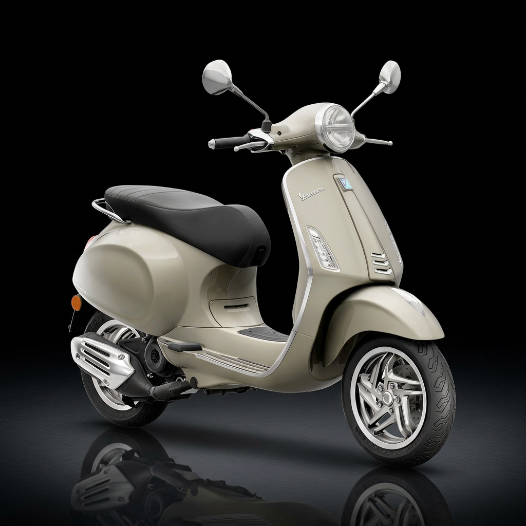 Vespa sur fond noir