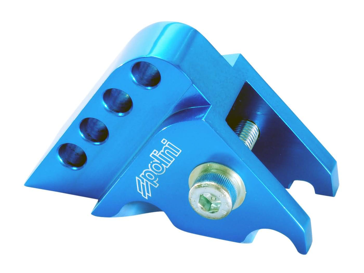 Rehausse dÃÂ´amortisseur Polini CNC 4 trous bleu pour Minarelli horizontal