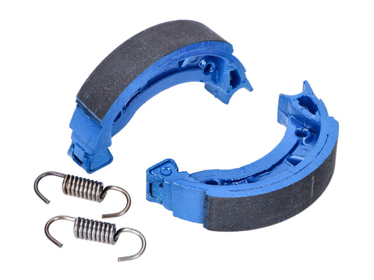 Jeu de mâchoires de frein Polini Sport 90x18mm avec ressorts pour frein à tambour pour Piaggio / Vespa Ciao, Bravo, Grillo, SI, Vespino avec roue à rayons