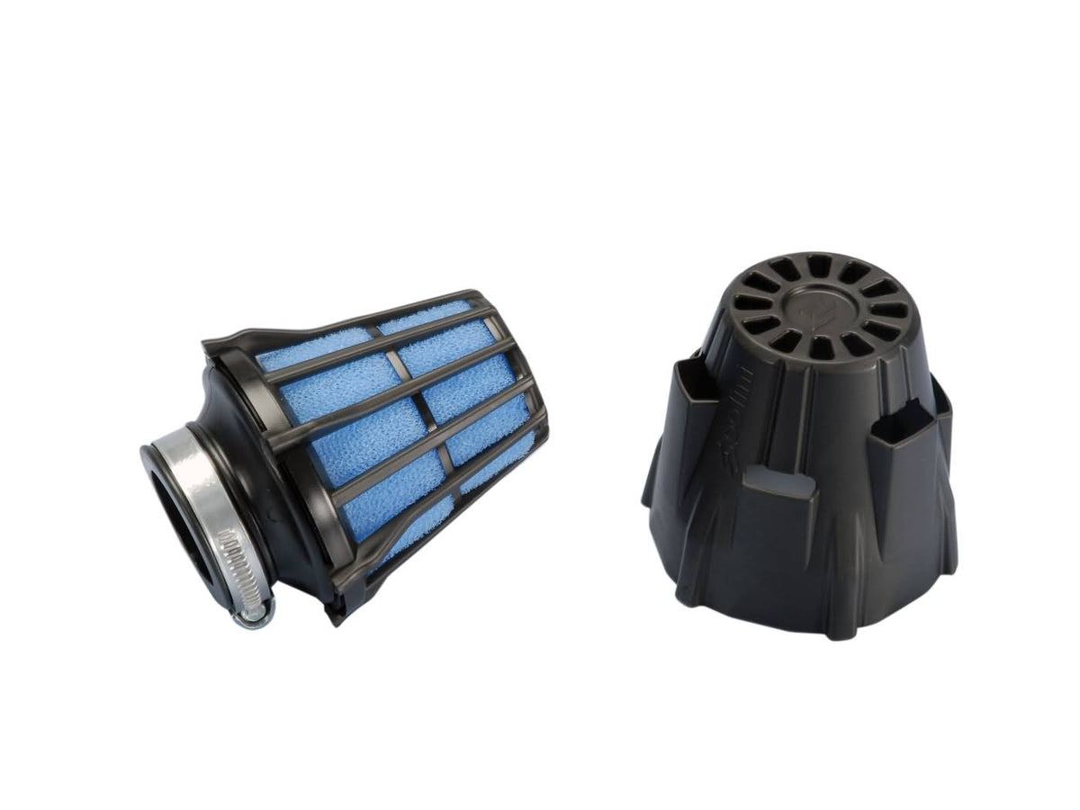 Filtre Ã  air Polini Blue Air Box 32mm droit noir-bleu