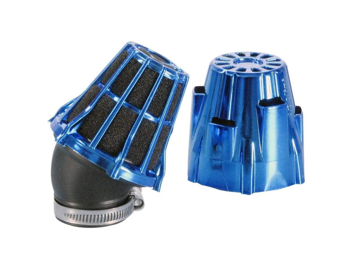 Filtre Ã  air Polini Blue Air Box 42mm 30Â° bleu-noir
