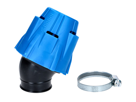 Filtre à air Polini Blue Air Box 37 mm 30° bleu