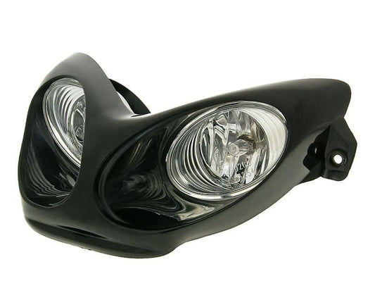 Phare Ã  double lentille HalogÃ¨ne H3 noir pour Yamaha Aerox, MBK Nitro