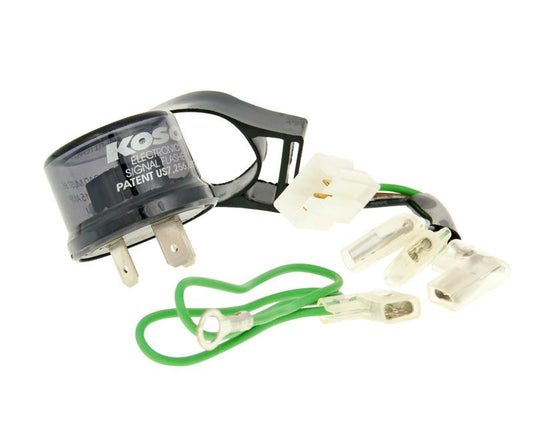 Centrale de clignotant Koso numÃ©rique pour LED ou standard - 3 pÃ´les 12V avec cÃ¢ble adaptateur