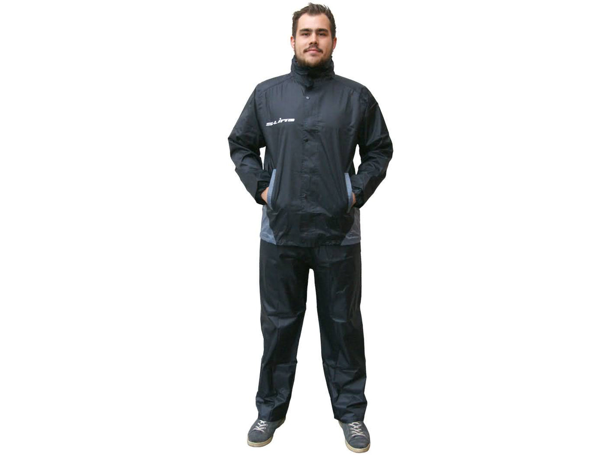 Combinaison de pluie S-Line noire en 2 parties - taille S