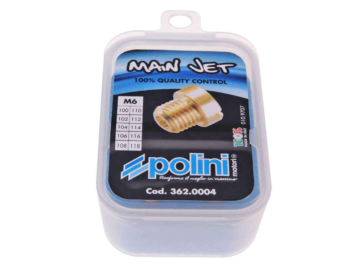 Boite de gicleur principal Polini pour carburateur Dellorto M6 - 100-118