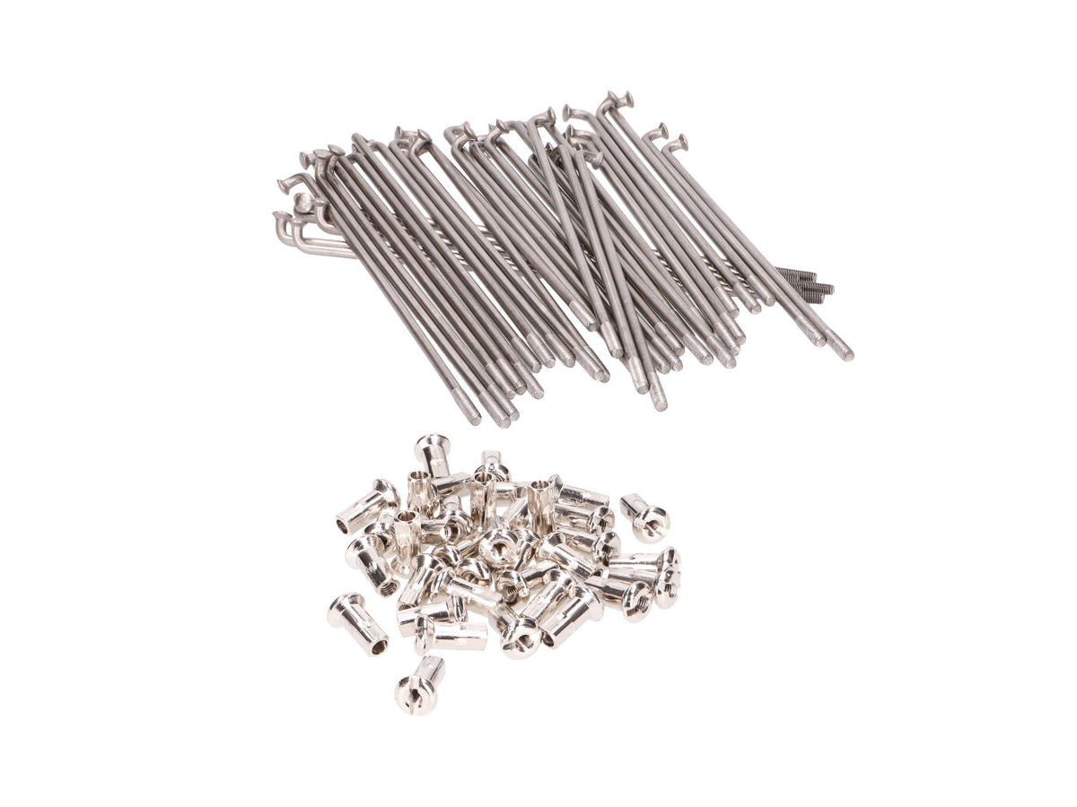 jeu de rayons en acier inoxydable Made in Germany 143,5mm avec mamelon M3,5 pour 16 pouces pour Simson S50, S51, S53, S83, Swallow, Sparrowhawk, Hawk