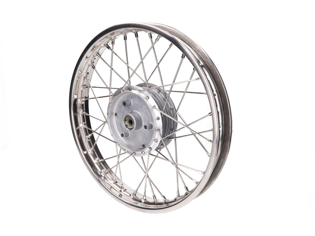 Roue à rayons 1,60 x 16 pouces en acier inoxydable pour Simson KR51/1, KR51/2 Hirondelle, S50, S51, S53, S70, S83, SR4-1 Moineau, SR4-2 Étoile, SR4-3 Épervier, SR4-4 Autour, Duo