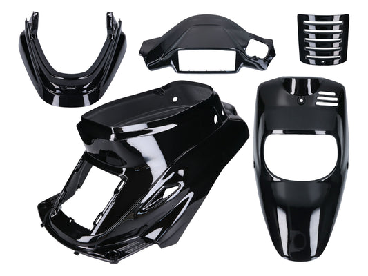 Kit carénages noir métallisé 5 pièces pour MBK Booster -2004, Yamaha BWS -2004