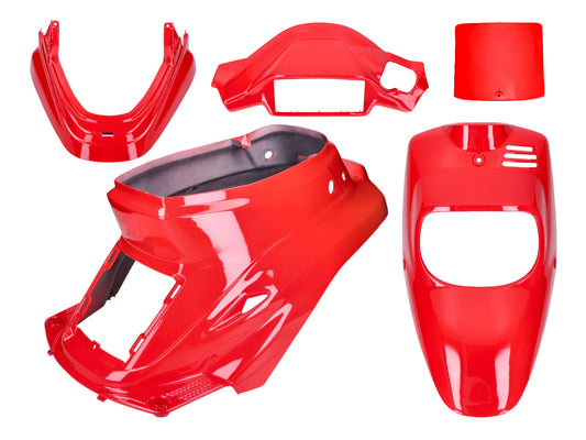 Kit carénages rouge 5 pièces pour MBK Booster -2004, Yamaha BWS -2004