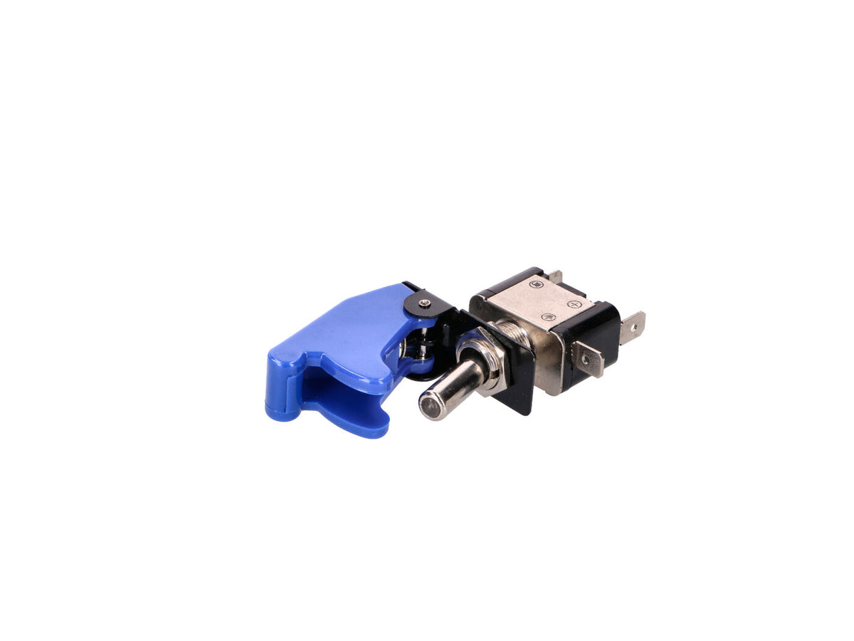 Interrupteur avec clapet de protection et LED - bleu
