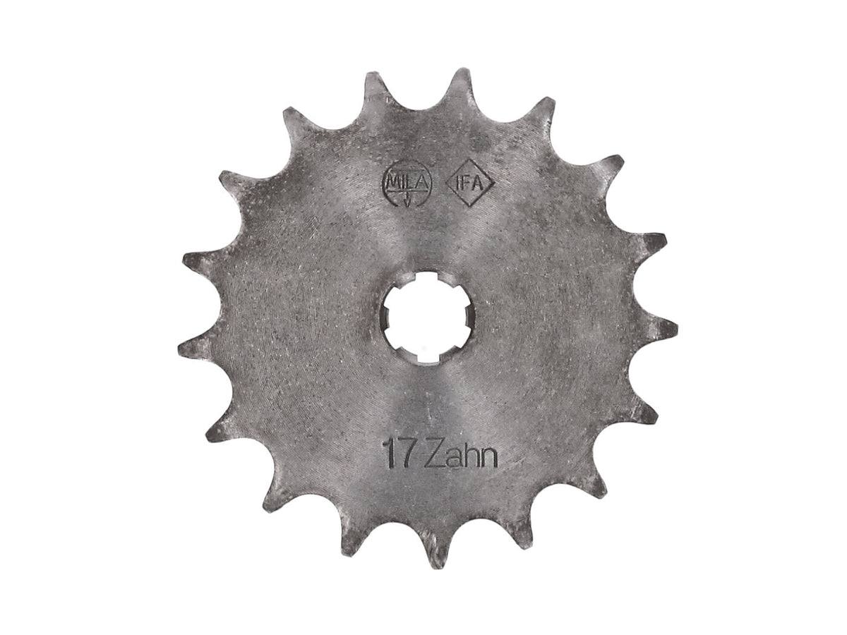 Pignon 17 dents ancienne version pour Simson S50, SR4-1, SR4-2, SR4-3, SR4-4, KR51/1 Schwalbe, Star, Sperber, Spatz, Habicht