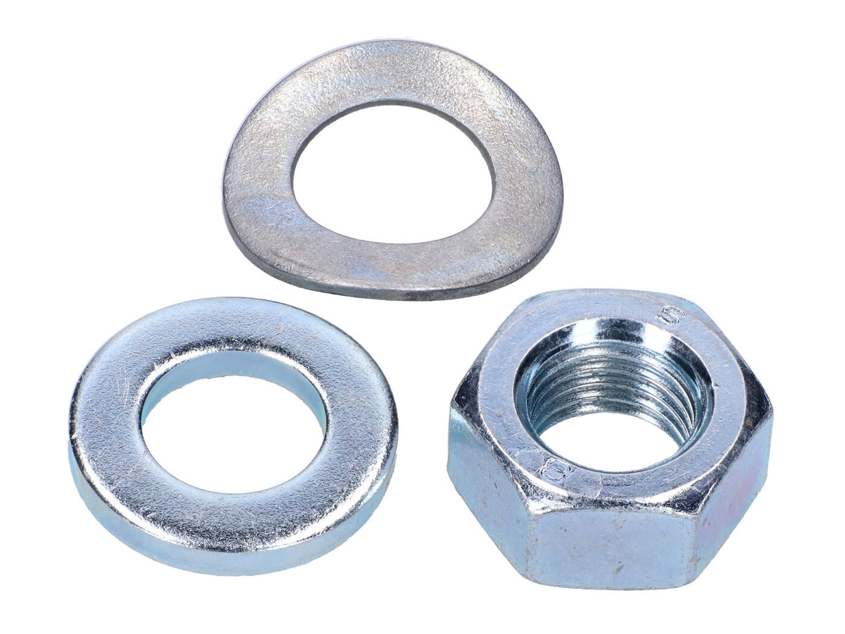 Jeu de pièces standard essieu avant M12x1,5 avec rondelle de couvre-moyeu de roue pour Simson S50, S51, S53, S70, S83, SR50, SR80