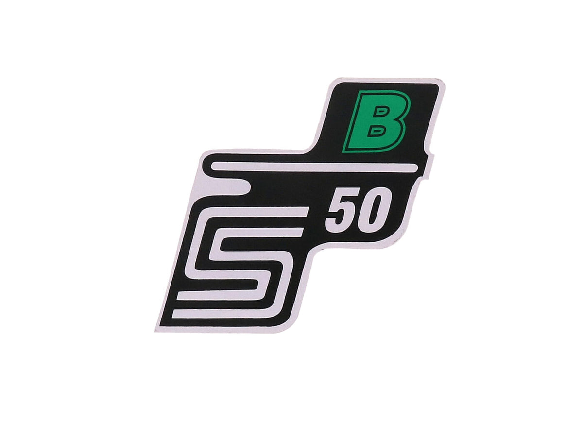 Lettrage S50 B feuille / autocollant vert pour Simson S50