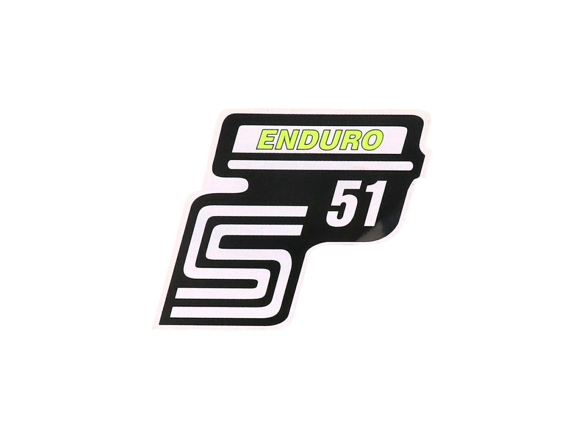Lettrage S51 Enduro feuille / autocollant jaune nÃ©on pour Simson S51