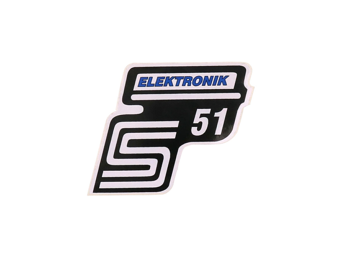 Lettrage S51 Ãlectronique feuille / autocollant bleu pour Simson S51