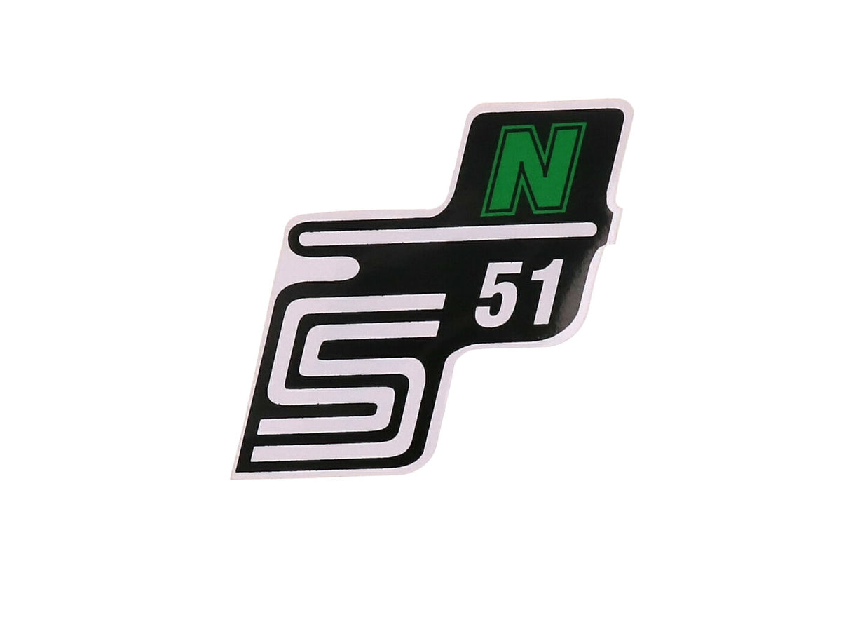 Lettrage S51 N feuille / autocollant vert pour Simson S51
