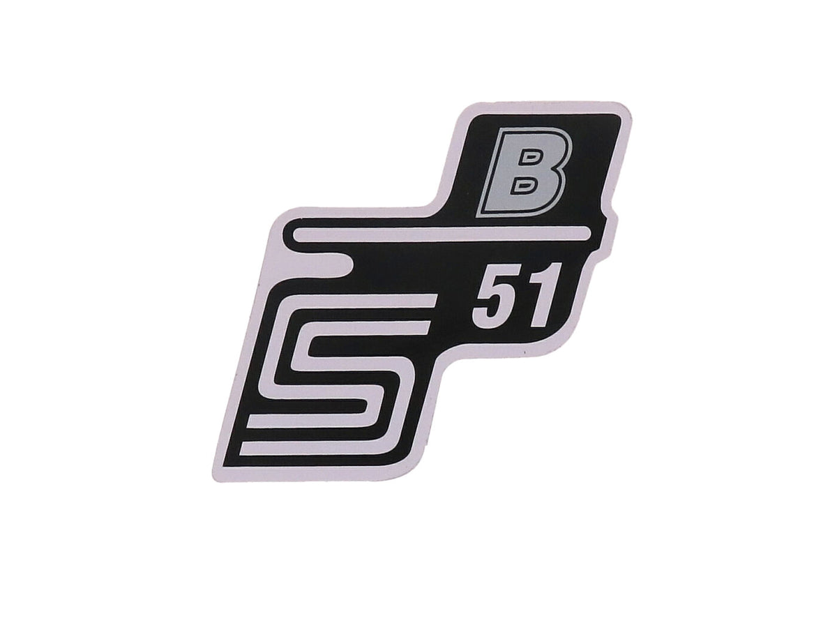 Lettrage S51 B feuille / autocollant argent pour Simson S51