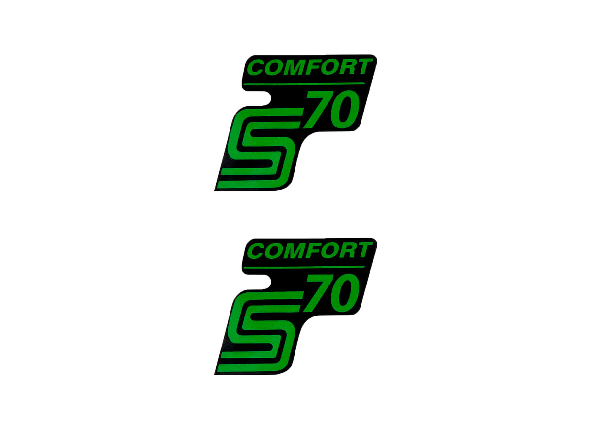 Feuille de lettrage / autocollant noir-vert 2 piÃ¨ces pour Simson S70