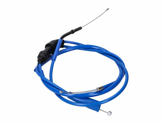 Câble de gaz complet Doppler PTFE bleu pour Derbi Senda DRD X-Treme 11-, DRD Racing 11-, Aprilia RX 50, SX 50 11-, Gilera RCR, SMT 11-