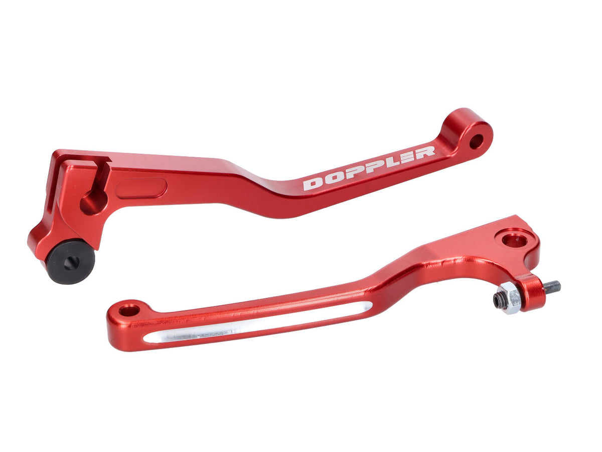 Leviers de frein et dÂ´embrayage Doppler CNC rouge pour Beta RR 2012- (avec frein GRIMECA)