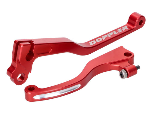 Leviers de frein et dÂ´embrayage Doppler CNC rouge pour Derbi Senda DRD Pro